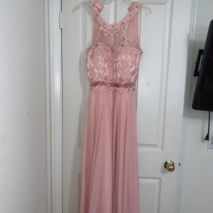 Light pink prom dress.